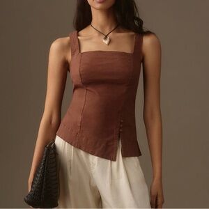 Anthropologie Linen Tank Top